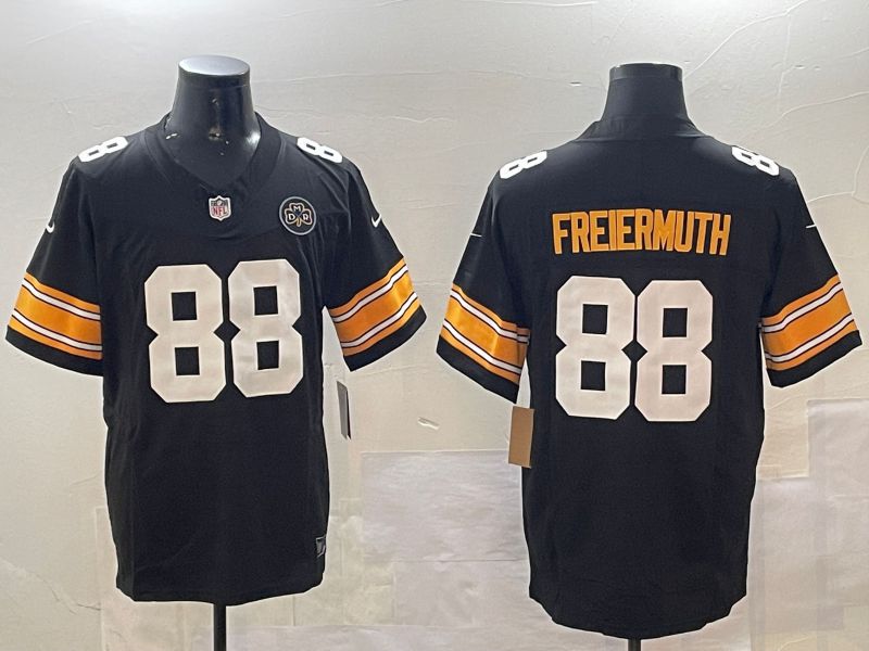 Men Pittsburgh Steelers #88 Freiermuth Black 2024 Nike Limited NFL Jersey style 01082